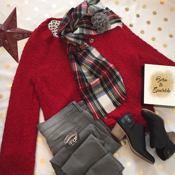 Talbots Sweaters - Talbots Red Cardigan